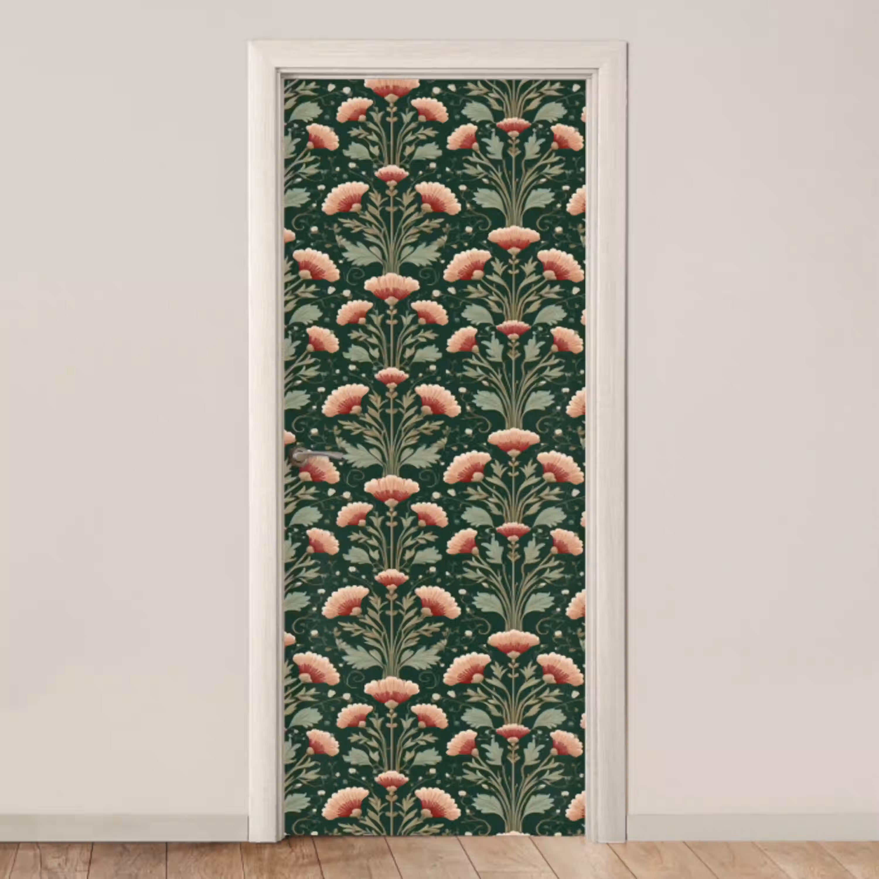 Patroon - Botanisch - Kleurrijk deurposter klein 289 -3d_beige