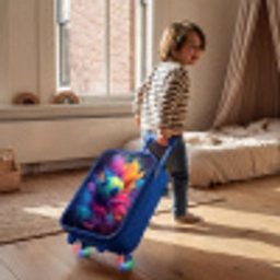 Neon - Bal - Kleurrijk Kinderkoffer - Blauw klein -sfeer1