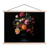 Boeket - Romantisch - Kleurrijk textielposter latten blank klein -3d