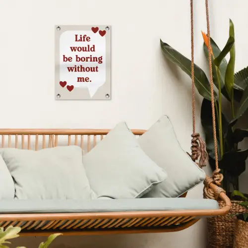 Quote - Tekstballon - Hartjes tuinposter los doek klein -sfeer7