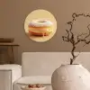 Donut - Romig - Poedersuiker - Beige Wandcirkel kunststof plaat 5mm dik klein -sfeer1