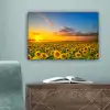 Bloemen - Zonnebloem - Zonsondergang - Nacht - Oranje canvas 2cm klein -sfeer4