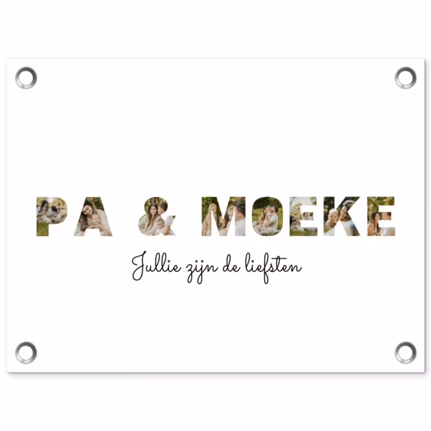 Gepersonaliseerde tuinposter - Pa & Moeke - Lettercollage