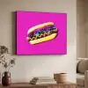 Hotdog - Roze - Retro Textielframe zwart klein -sfeer3