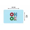 Oh ok - Blauw - Kleurrijk Placemat vinyl groot -specs