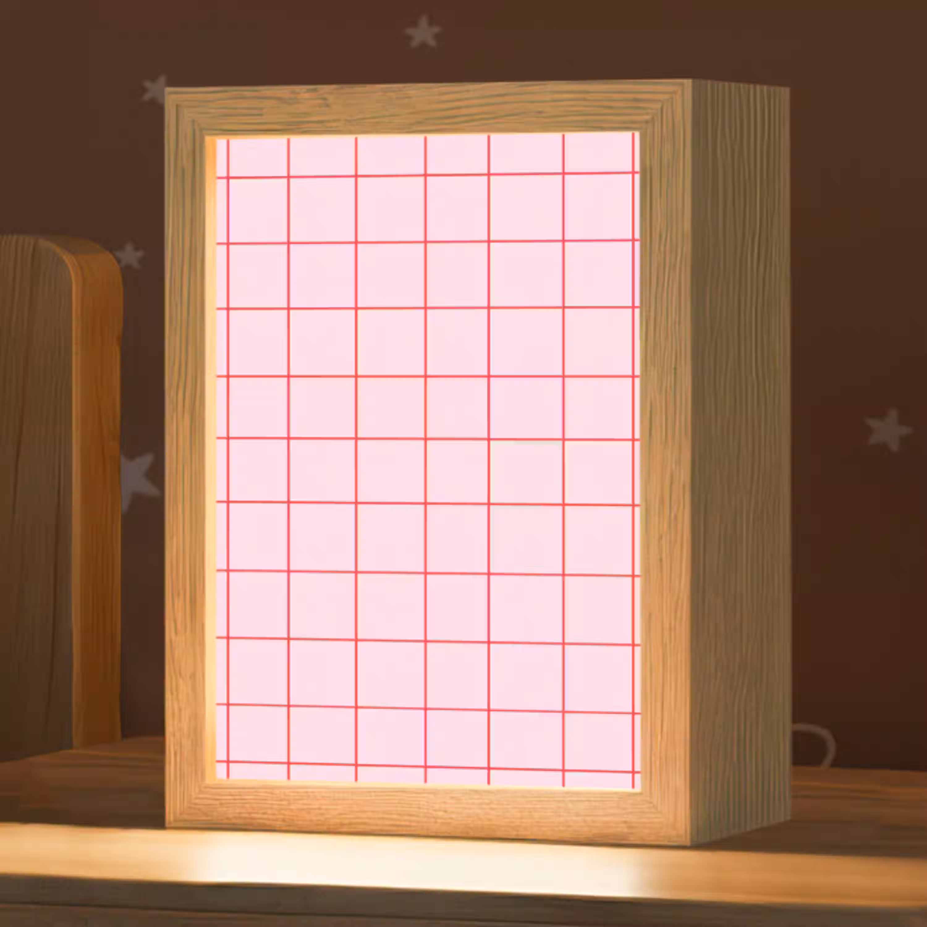 Raster - Patroon - Roze Light Box met kabel (Kinderlampje) klein 904 -zzz_3d_website