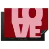 Love - Rood - Blokletters Inductie beschermer vinyl 3mm klein -3d