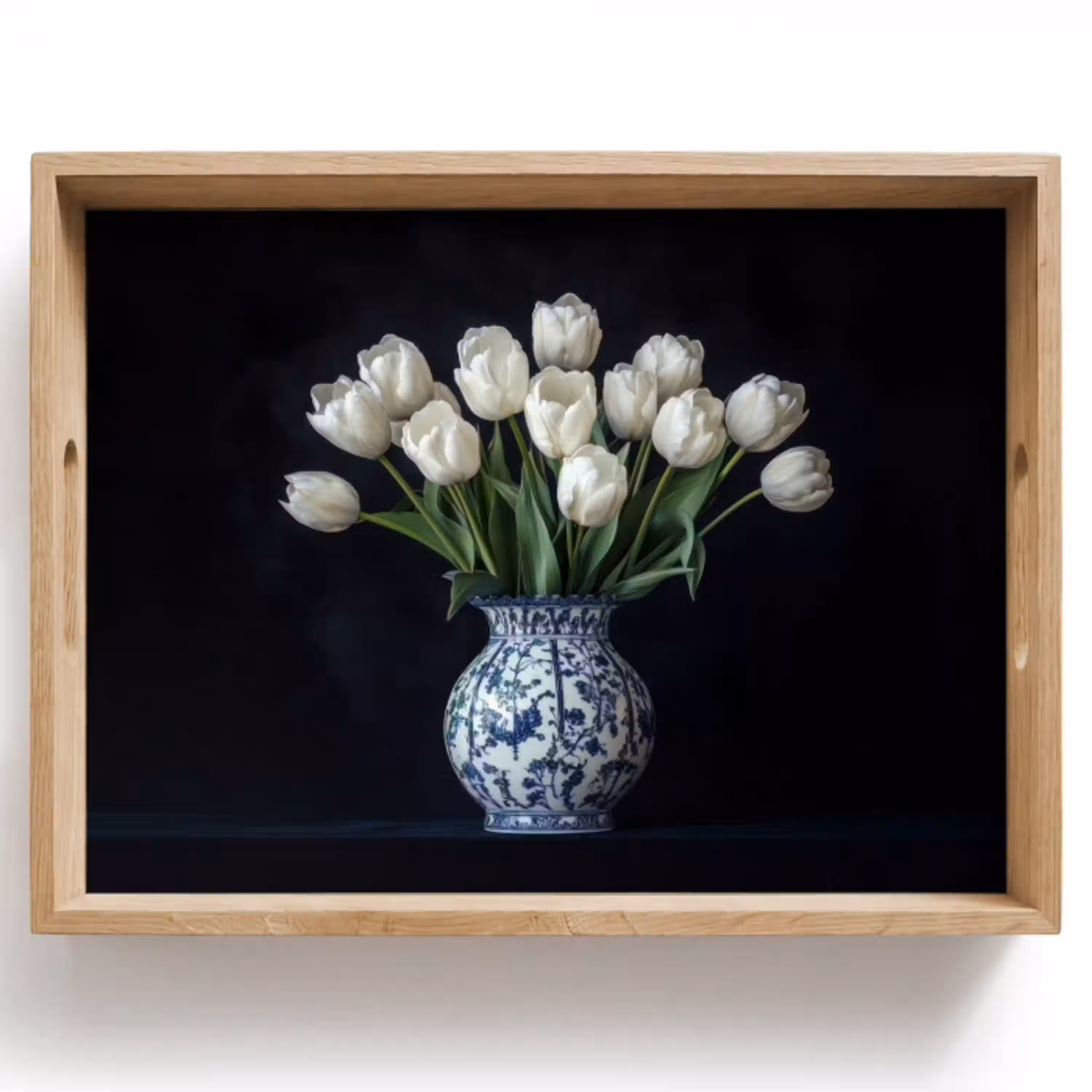 Wit - Bloemen - Tulpen - Vaas Dienblad Rechthoek middel -z3d_shopping