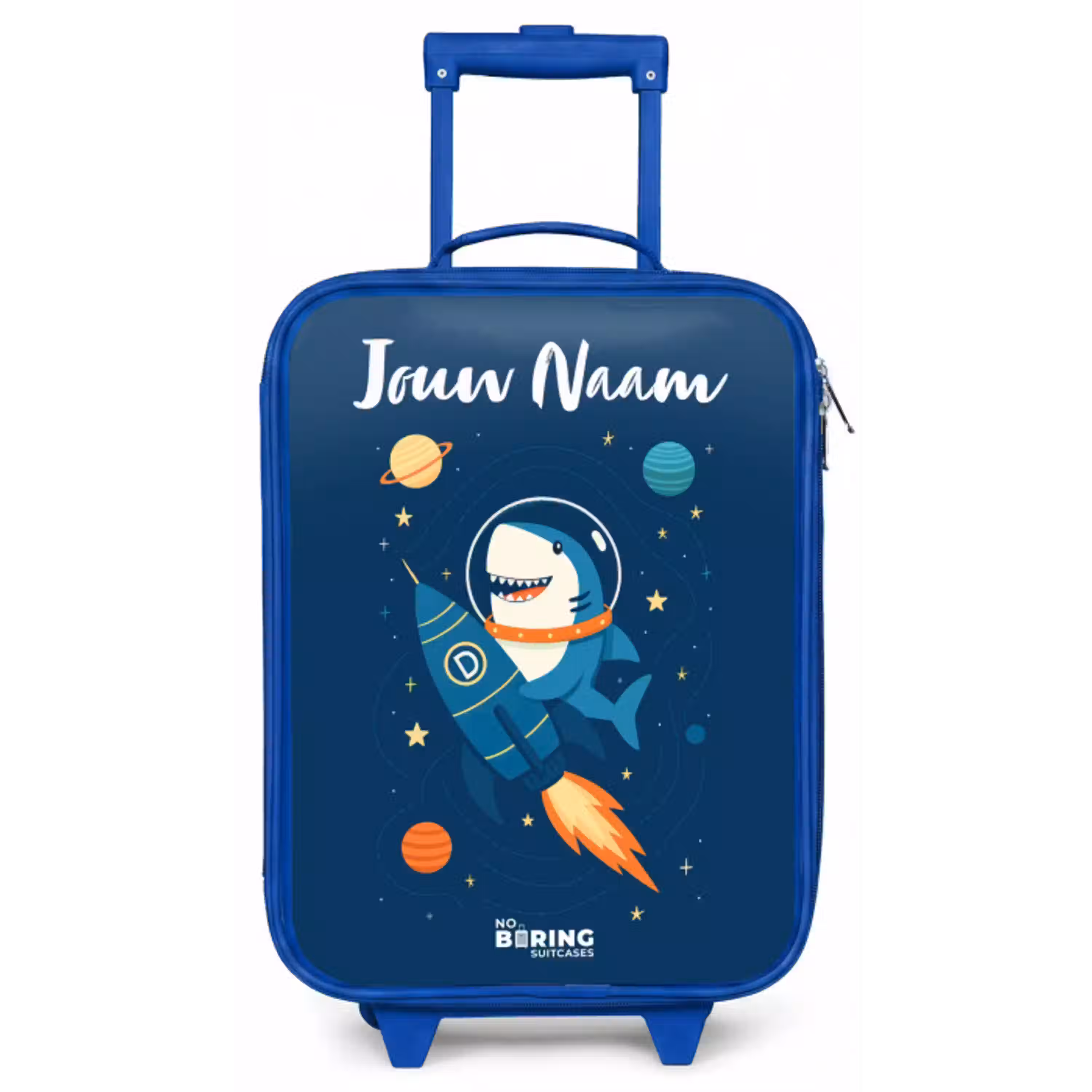 Dier - Ruimte - Planeet - Raket Kinderkoffer - Blauw klein -zz3dotto