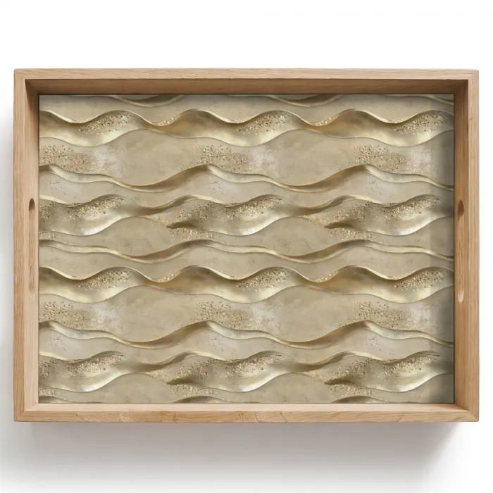 Golven - Patroon - Goud Dienblad Rechthoek middel 911 -z3d_shopping