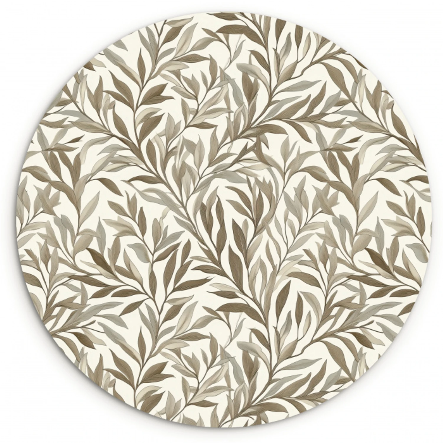 Takken - Botanisch - Taupe Wandcirkel kunststof plaat 5mm dik klein 188 -3d