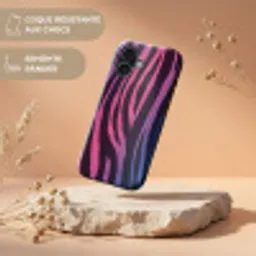 Zebraprint - Roze - Paars - Dierenprint Toughcase MagSafe Apple iPhone 17 klein -USP_RandenV_FR