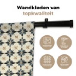 Sierlijk - Ornament - Blauw Wandkleed katoen klein 269 -sfeer2