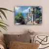 Huizen - Zee - Bomen - Bloemen canvas 2cm klein -sfeer1