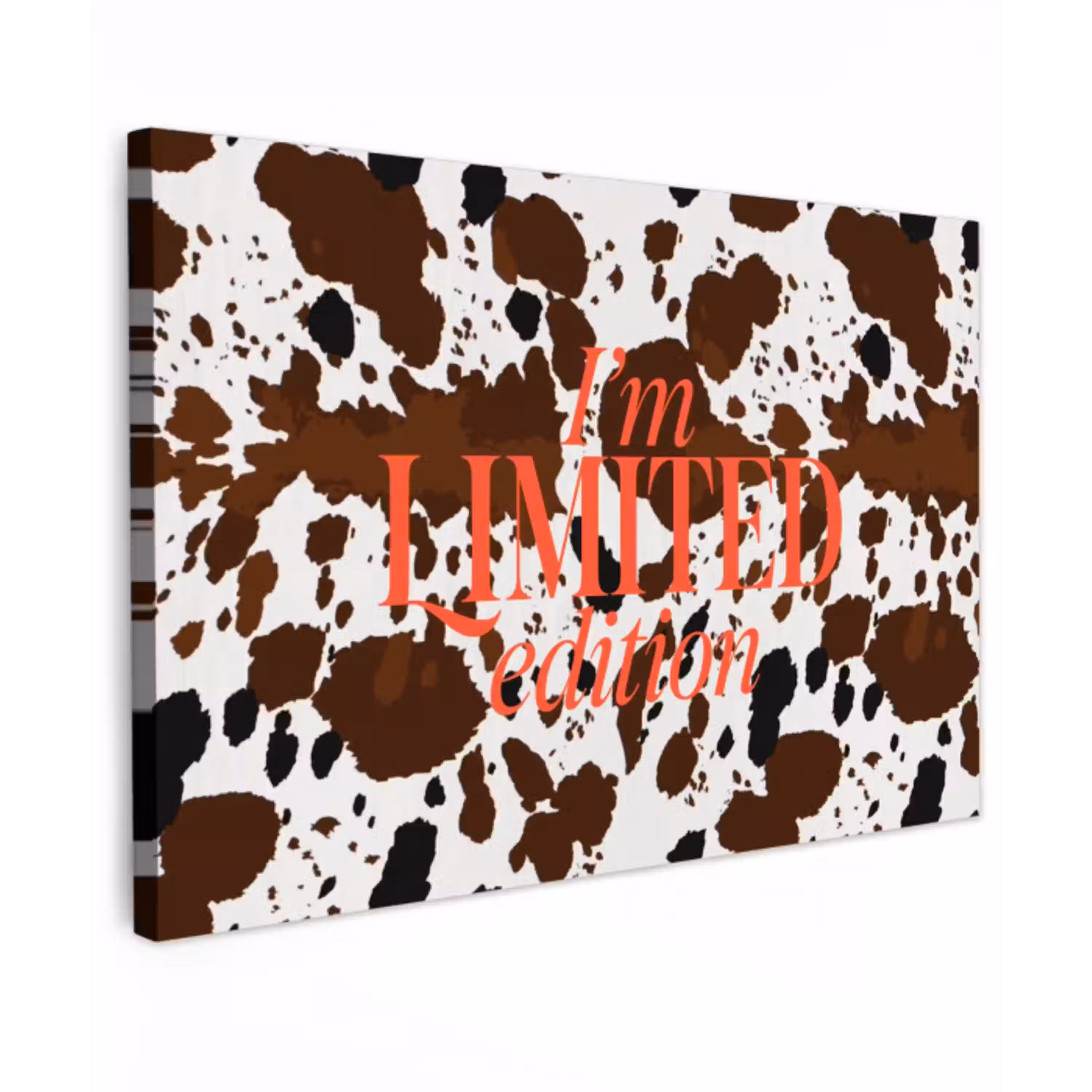 Koeienprint - Limited edition - Rood Tuinposter op houten frame 2 cm dik klein -3d