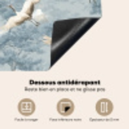 Wolken - Kraanvogels - Blauw Inductie beschermer vinyl 3mm middel 274 -usfeer4_FR