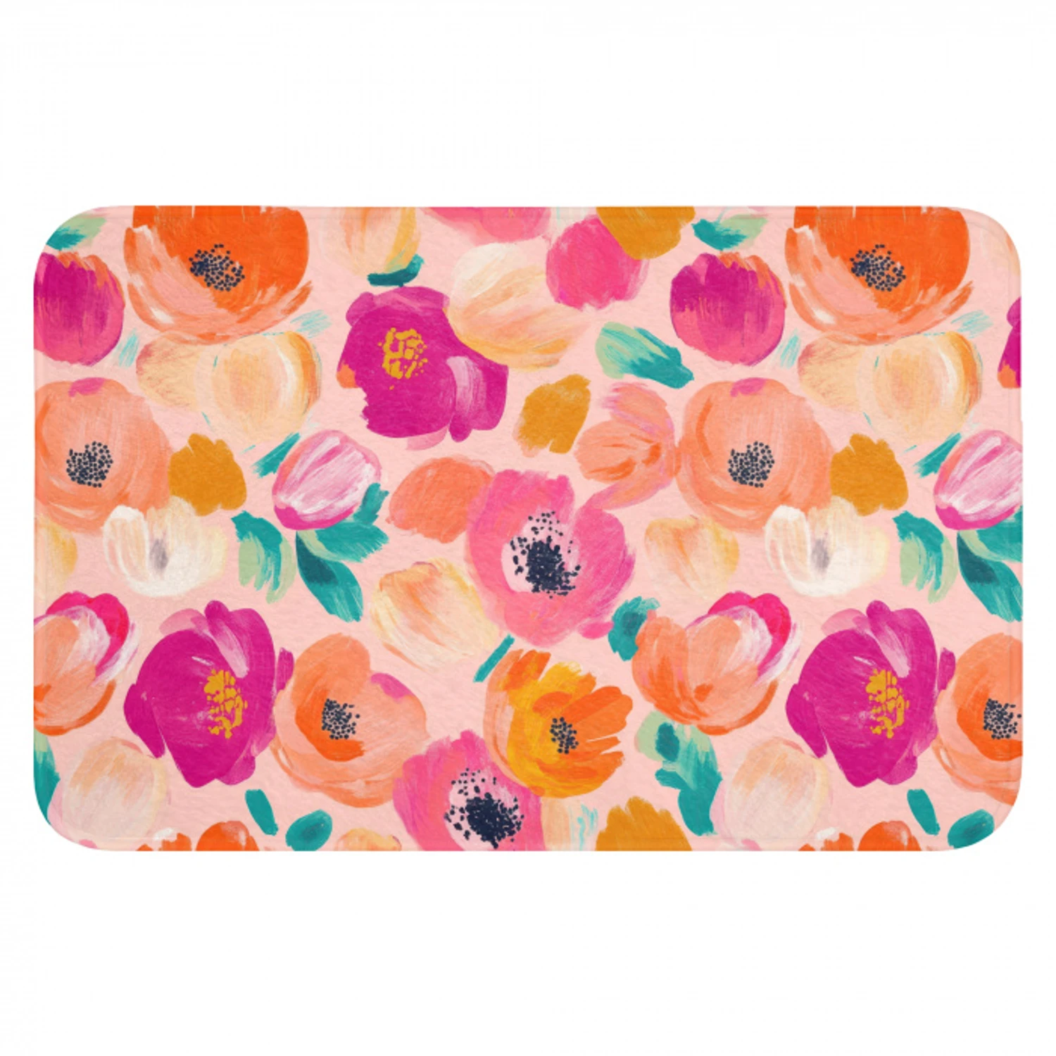 Bloesems - Vrolijk - Kleurrijk Badmat klein 997 -3d