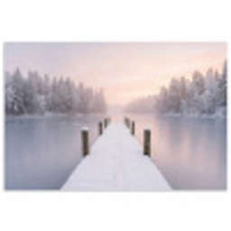 Steiger - Meer - Mist - Winter - Serene poster papier klein -3d