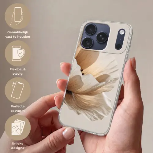 Bloem - Beige - Crème Telefoonhoesje iPhone 17 Pro klein -sfeer3_NL