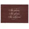 She plans she glows she achieves - Rood - Cursief Deurmat klein -zkaufland3d
