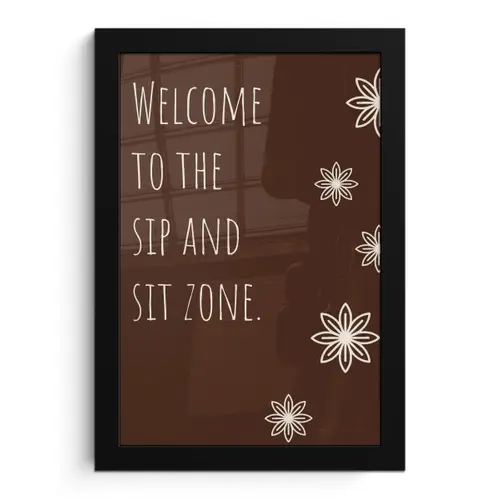 Bruin - Quote - Bloemen - Zomer fotolijst zwart zonder passe partout klein -3d