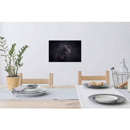 Portret - Paard - Donker Muursticker klein -eettafel