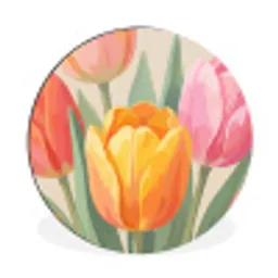 Tulpen - Abstract - Kleurrijk Wandcirkel aluminium klein -3d