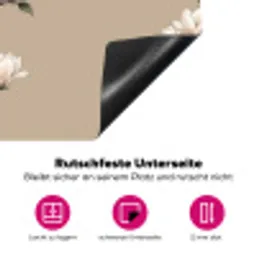 Oosters - Vogels - Beige Inductie beschermer vinyl 3mm klein -zzzzzzz-lf-onderkant