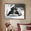 Aap - Spaghetti - Zonnebril - Zwart wit - Cool - Dier Textielframe zwart klein -sfeer1