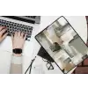 Penseelstreken - Abstract - Aardetinten laptophoes neopreen klein -bureau