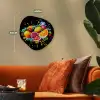 Fruit - Graffiti - Kleurrijk - Sinaasappel - Aardbei - Abstract Wandcirkel Organisch Forex 3mm klein -sfeer3