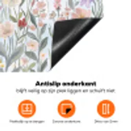 Weidebloemen - Illustratie - Kleurrijk Inductie beschermer vinyl 3mm klein -zzzzzzz-td-onderkant