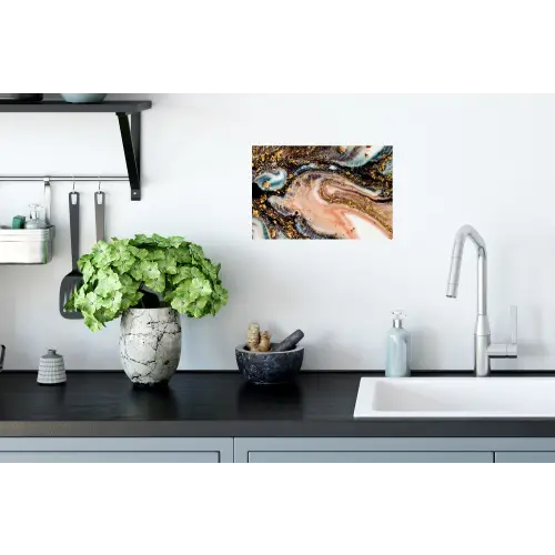 Marmerlook - Goud - Zwart - Glitter - Chic Muursticker klein -keuken