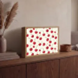 Kersen - Minimalistisch - Rood Light Box met batterij (Wandlamp) middel 907 -sfeer2