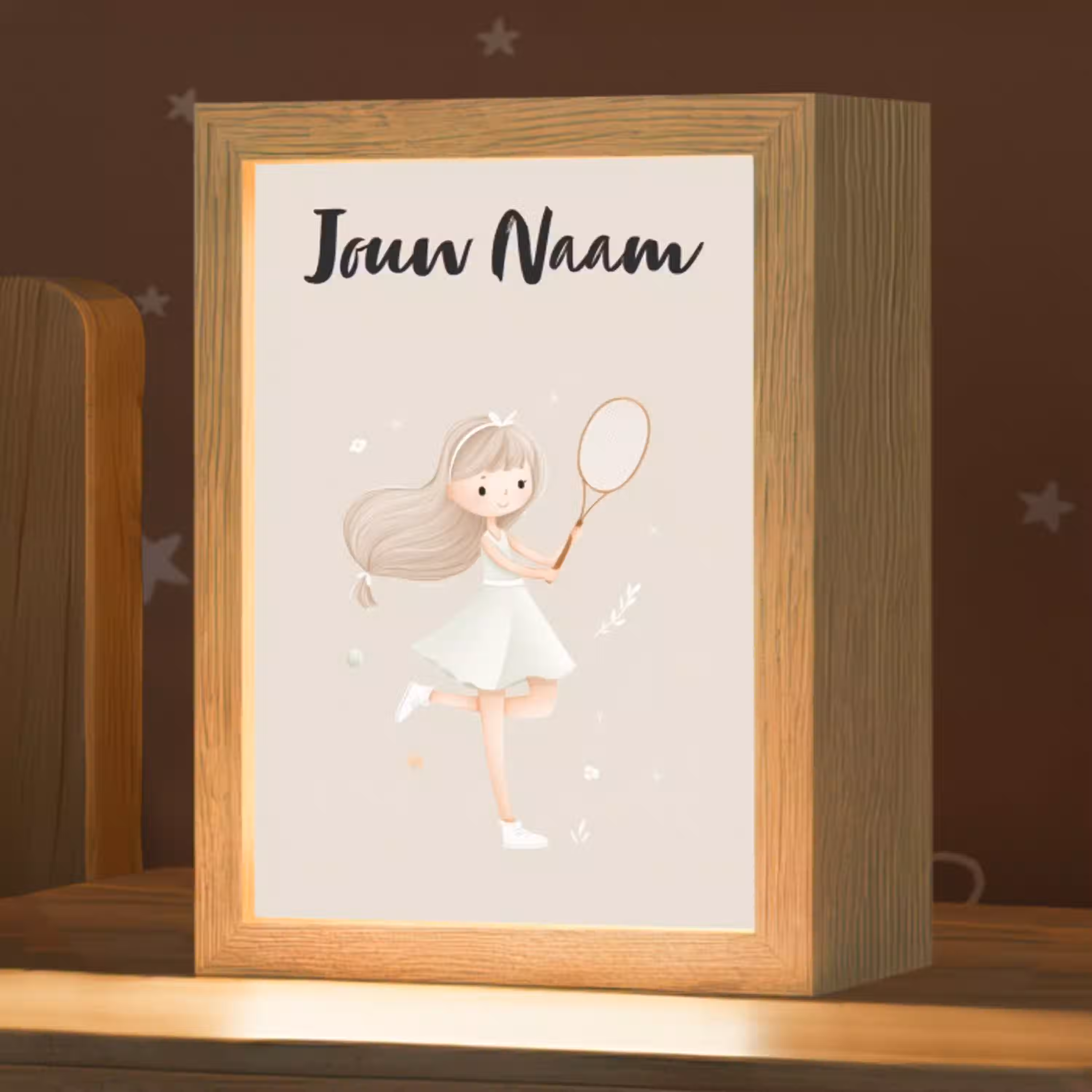 Haar - Meisje - Strik - Tennisracket Light Box met kabel (Kinderlampje) klein -zzz_3d_website