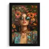 Vrouwen - Bloemen - Modern - Bril - Abstract fotolijst zwart zonder passe partout klein -3d
