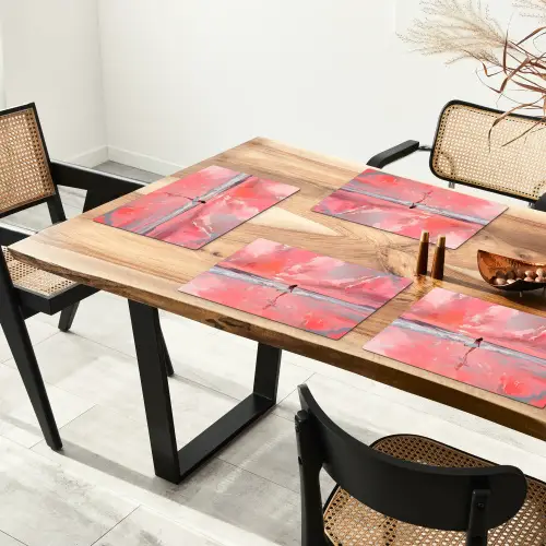 Roze - Surfen - Zee Placemat vinyl groot -zzsfeer4_Kitchenyeah-website