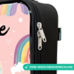 Regenboog - Patroon - Pastel Kinderkoffer - Zwart klein -rits_DE