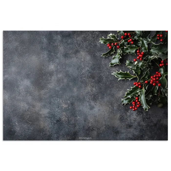 Winter - Hulst - Kerst - Beton poster papier klein -3d