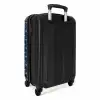 Patronen - Roze haaien op donker blauwe achtergrond NBS - Handbagage koffer - Kinderen Unisex middel -achterkant