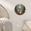 Kerstfeest - Dennenbos - Rood Wandcirkel kunststof plaat 5mm dik klein -sfeer5