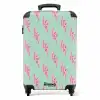 Patronen - Roze bliksem op mintgroen NBS - Handbagage koffer - Kinderen Unisex middel -productfoto_recht