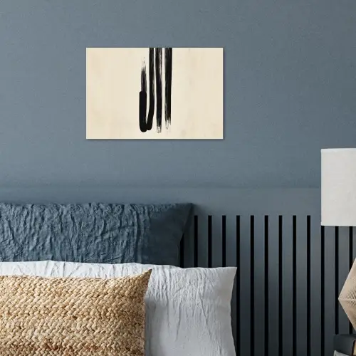 Penseelstreken - Verticaal - Zwart poster papier klein -sfeer2