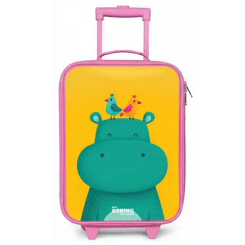 Nijlpaard - Vogels - Geel Kinderkoffer - Roze klein -zz3dotto