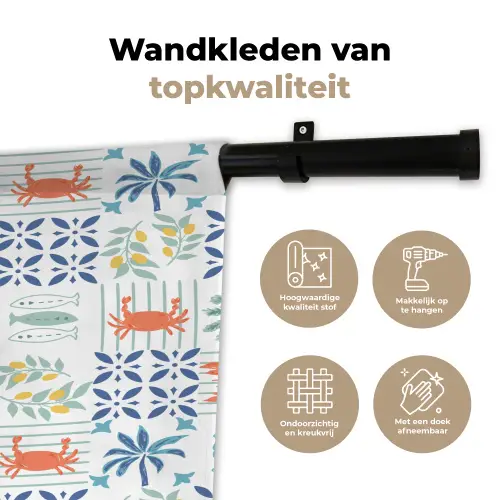 Zee - Sfeer - Mozaïek - Multi Wandkleed katoen klein 269 -sfeer2