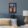 Olifant - Kleurrijk - Lucht - Abstract fotolijst zwart zonder passe partout klein -sfeer3