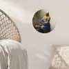 Het melkmeisje - Schilderij van Johannes Vermeer Wandcirkel behangsticker klein -sfeer4