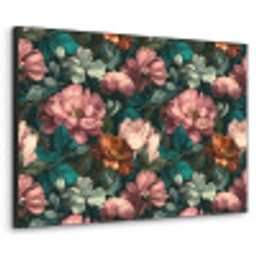 Bloemen - Schilderachtig - Patroon - Roze Textielframe zwart klein 947 -3d