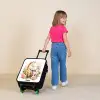 Giraffe en olifant tussen bloemen op witte achtergrond Kinderkoffer - Zwart klein -sfeer1
