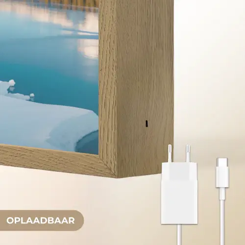 Landschap - Winter - Meer - Bergen - Uitzicht - IJs Light Box met batterij (Wandlamp) middel -USP_websiteoplaadbaarNL